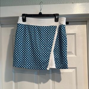 Callaway Golf Blue and White Asymmetrical Wrap Mini Skort Size Medium